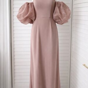 Eliza J Blush Puff Sleeve Gown